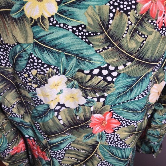 VINTAGE 80'S LIZ CLAIBORNE FLORAL TROPICAL ANIMAL PRINT BLAZER - Picture 7 of 11